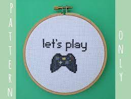 Access needlework patterns to download and you can check your pattern wherever you go. Video Game Cross Stitch Pattern Let S Play Cross Stitch Cross Stitch Beginner Cross Stitch Patterns
