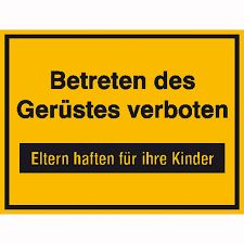 Gratis clip art illustrationen zum downloaden und verbotsschild rasen betreten verboten. Hinweisschild Zur Baustellenkennzeichnung Betreten Des Gerustes Verboten Direkt Beim Hersteller Kaufen