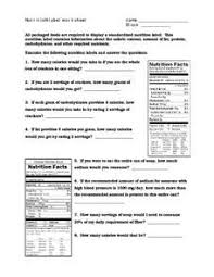 Use the food label of your favorite snack to obtain the information. Nutrition Label Worksheet 6th 10th Grade Worksheet Nutrition Labels Reading Food Labels Nutrition Facts Label