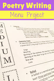 Get Your Students Writing Their Own Poetry With This Creative Writing Poetry Menu Project Writing Prompts For Writers Writing Prompts For Kids Teaching Poetry