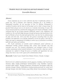 Pdf Tradisi Maulid Nabi Dalam Masyarakat Sasak