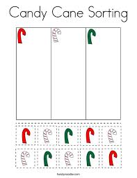 Children can folor the stripes of the candy canes to complete the jesus loves me message. Candy Cane Sorting Coloring Page Twisty Noodle