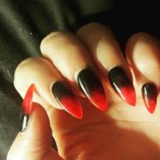 Red And Black Ombre Manicure Acrylic By Reet Of Inspire Nails Adelaide South Australia Ombre Manicure Manicure Nails