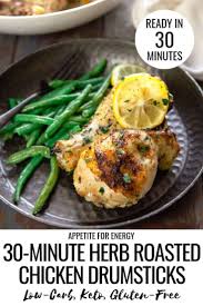 30 Minute Herb Roasted Chicken Drumsticks Appetite For Energy Recipe Roast Chicken Drumsticks Chicken Drumstick Recipes Oven Roasted Chicken