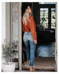 Pericoat Casual Color Clock Patchwork T Shirt Cute Jean Outfits Winter Cutejeanoutfitswinter 70 Degree Weather Outfit Fashion Fall Outfits