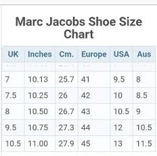 58 inquisitive marc by marc jacobs shoe size chart