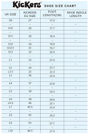 48 Veritable Kickers Size Chart