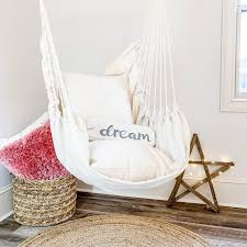 Off White Hammock Swing Chair Cotton Hammock Chair Indoor Etsy In 2020 Bedroom Swing Hammock In Bedroom Bedroom Hanging Chair