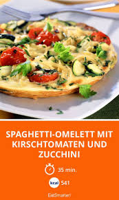 Spaghetti Omelett Mit Kirschtomaten Und Zucchini Rezept Kirschtomaten Rezepte Omelett