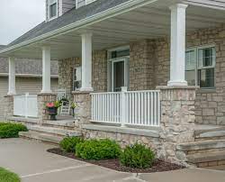 Installing stone veneer on the exterior will give your this front porch wall blends formal architecture and organic elements. Bellevue Thin Stone Veneer Craftsman Front Porch American Craftsman Veranda Sonstige Von Quarry Mill Houzz