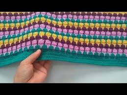 Rengarenk Kolay Battaniye Modeli Easy Crochet Blanket Youtube Battaniye Tig Krose Kolay Tig Isi