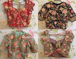Discover more variety than buds in the garden by exploring the women's clothing collection. Floral Embroidered Blouse Designs South India Fashion Embroidered Blouse Designs Floral Blouse Designs Designer Blouse Patterns