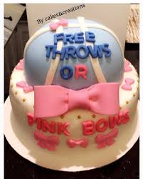 Free Throws Or Pink Bows Gender Reveal Sports Gender Reveal Gender Reveal Cake Bow Gender Reveal