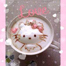 ラテアート ミルクフォームアート キティ チャーミー おはようございます 今日は蒸し暑くなるようです latte art coffee art coffee world