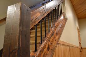 Custom Wood Products Photo Gallery Enterprise Wood Products Rustic Stairs Rustic Staircase Metal Stair Railing