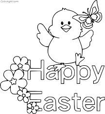 Download and print these free butterfly coloring sheets, grab your colors and maybe a little glitter to create a beautiful butterfly ready to flutter in the breeze. Happy Easter With Chick And Butterfly Coloring Page Coloringall