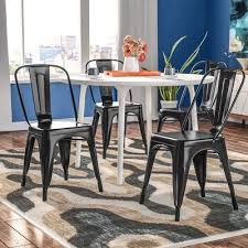 Hashtag Home Chelsea Metal Slat Back Stacking Side Chair Wayfair Dining Chairs Solid Wood Dining Chairs Scandinavian Dining Chairs