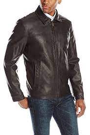 25 Dockers Faux Leather Lay Down Collar Zip Front Jacket Brown Leather Bomber Jacket Mens Lightweight Jacket Leather Jacket Men