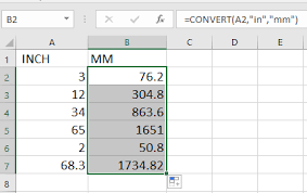 How To Convert Inch To Foot Cm Or Mm In Excel