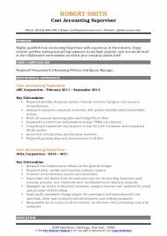 This accounting supervisor job description template is optimized with accounting duties for senior level roles. Cost Accounting Supervisor Resume Samples Qwikresume