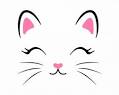 Kot twarz SVG ładny kotek SVG urodziny dziecka SVG twarz kota Png ...