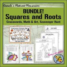 8th Grade Math Crossword Puzzles Math And Art Worksheets And A Scavenger Hunt To Practice Non Perfect Square Roots Perfect Math Perfect Squares Square Roots