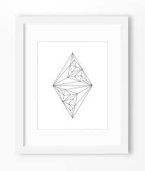 Diamond Print Geometric Diamond Print Minimalist Art Modern Art Black And White Art Triangle Art Minimali Geometric Diamond Tattoo Geometric Triangle Art