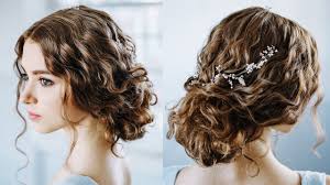 A stacked bob works great with curly hair but on days when you want to change things up or keep hair out of your eyes braiding is the easiest way to go. Wavy Curly Hair Tutorial Elegant Curly Bun Easy Updo Hairstyles For Everyday And Prom Youtube