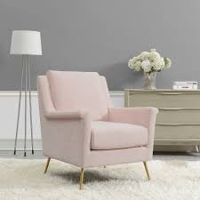 mid century modern blush pink accent chair cambridge in 2021 pink accent chair living room chairs accent chair bedroom