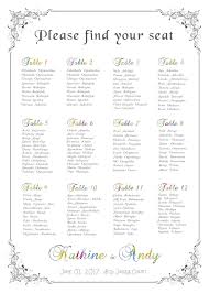 Us 15 0 The Unique Printable Wedding Seating Plan Digital File Provided Only Can Be Birthday Or Christams Party Unique Table In Party Diy