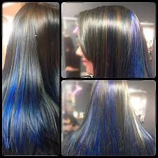 Blue Highlights In Dark Brown Hair Google Search Light Brown Hair Colored Hair Tips Light Purple Hair
