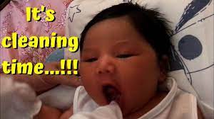 It is essential to focus on the habit of tongue cleaning even after tooth eruption. How To Clean Newborn Tongue And Mouth Youtube