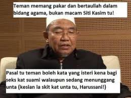 Perak mufti tan sri harussani zakaria claims there is no such thing as rape in marriage, and the only time a woman can refuse her husband is when she is menstruating, sick or just given a birth. Siti Kasim Membidas Keangkuhan Harussani Zakaria Menyelamatkan Malaysia