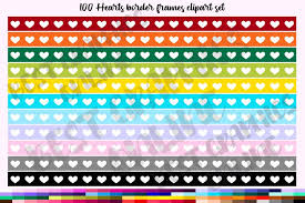 Download 100 Hearts Banner Clipart Hearts Border Graphics Love Heart 1160400 Elements Design Bundles