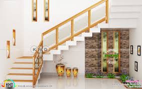 Staircase design suitable for a kerala style home.there are lot of staircase designs for a home.the design is planned in such a way that the staircase suits and fits inside the home. Living Master Bedroom Under Stair Interiors Kerala Home Design And Floor Plans 8000 Houses