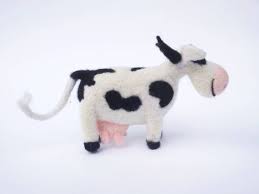 Felt Cow Needle Felted Cow Farm Animals Handmade Cow Black White Cow Waldorf Toys Needle Felted Animal Felt Animals Farm Animal Toys Needle Felted Animals