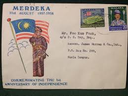 Part of a series on the. Malaya 1958 First Day Cover Commemorating Anniversary Of Independence Merdeka First Day Covers Cafe Posters Independence