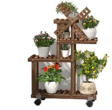 Designed by norm architects, these indoor and outdoor planters were inspired by the different heights of a japanese garden. Romanticdesign Wood Plant Stand Indoor Outdoor 4 Tier Plant Shelf Multiple Flower Pot Stand Holder Rolling Flower Display Rack Holder Patio Garden Corner Living Room Windmill Design Space Saving Buy Online In Maldives