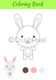 Download Coloring Page Happy Little Baby Rabbit Coloring Book For Kids Stock Vector Crushpixel