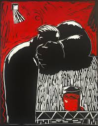 Bonhams : Jean-Charles Blais (French, born 1956) Catastrophe The complete  portfolio comprising three etchings printed in black and three linocuts  printed in colours, 1984, each signed and numbered 13/25 in pencil and