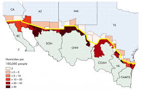 It cuts across lakes, forests, glaciers, and towns. U S Mexico Border From West To East Vivid Maps