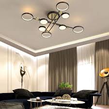 7.5 1 light flush mount black. Nordic Style Semi Flush Mount Lighting Black Ceiling Light Fixture Led Ring 8 Light