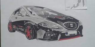 رسم سيارة بقلم حبر جاف طفرة جوز sports car car vehicles