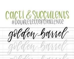 Hand Lettering Practice Sheets Double Letter Words Cacti Succulents Brush Let Hand Lettering Practice Sheets Lettering Practice Hand Lettering Practice