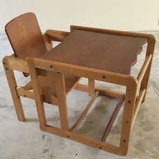 A cool aesthetic toddler activity table and chairs of quality plywood in natural wooden hues. Preloved Kids Wooden Table Chair Set Babies Kids On Carousell