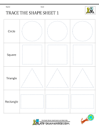 shape tracing worksheets kindergarten