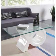 sharon table basse en verre contemporain laque blanc brillant 110x55cm achat vente table basse sharon table basse verre decoration petit salon table basse
