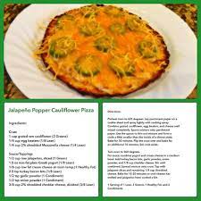Jalapeno Popper Cauliflower Pizza Optavia Lean And Green I Missed The Regular Popper Pizza So I Crea Greens Recipe Lean Protein Meals Lean And Green Meals