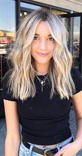 Start with your natural colour at the root. Cute Medium Length Haircuts Hairstyles Cute Medium Blonde Haircut