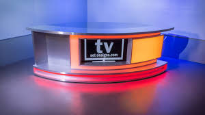 New Broadcast News Anchor Desk For Sale Tv Set Designs Tv Set Design Tv Sets Sales Desk